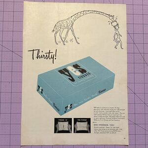 Vintage 1948 Yes Facial Tissues Vintage Magazine Ad Frameable